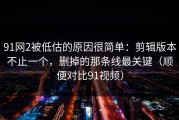 91网2被低估的原因很简单：剪辑版本不止一个，删掉的那条线最关键（顺便对比91视频）