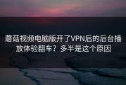 蘑菇视频电脑版开了VPN后的后台播放体验翻车？多半是这个原因