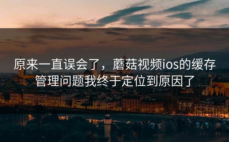 原来一直误会了，蘑菇视频ios的缓存管理问题我终于定位到原因了
