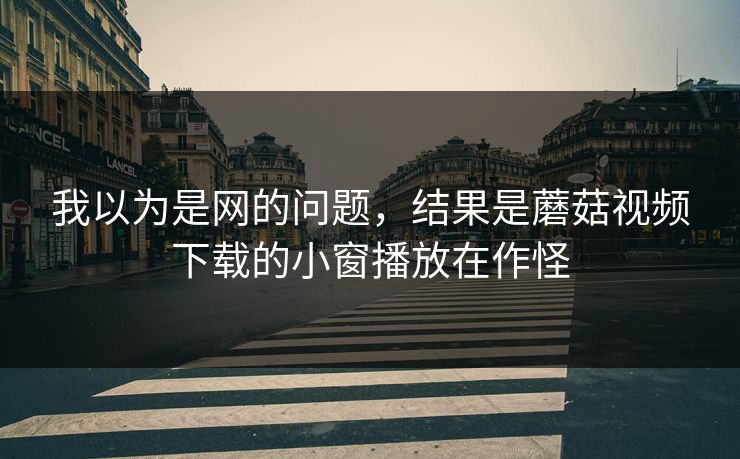 我以为是网的问题，结果是蘑菇视频下载的小窗播放在作怪