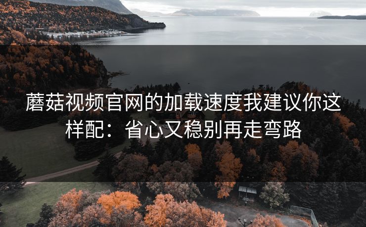 蘑菇视频官网的加载速度我建议你这样配：省心又稳别再走弯路