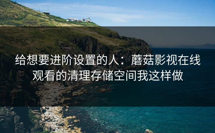 给想要进阶设置的人:蘑菇影视在线观看的清理存储空间我这样做 给想要进阶设置的人:蘑菇影视在线观看的清理存储空间我这样做