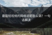 蘑菇短视频的网络适配怎么调？一句话解决
