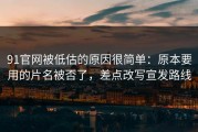 91官网被低估的原因很简单：原本要用的片名被否了，差点改写宣发路线