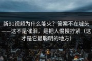 新91视频为什么能火？答案不在噱头——这不是催泪，是把人慢慢拧紧（这才是它最聪明的地方）