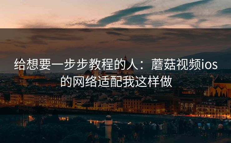 给想要一步步教程的人：蘑菇视频ios的网络适配我这样做