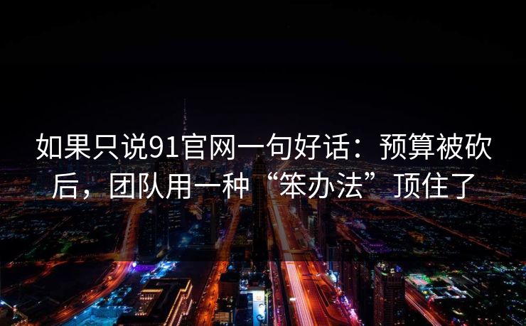 如果只说91官网一句好话：预算被砍后，团队用一种“笨办法”顶住了