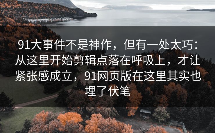91大事件不是神作，但有一处太巧：从这里开始剪辑点落在呼吸上，才让紧张感成立，91网页版在这里其实也埋了伏笔